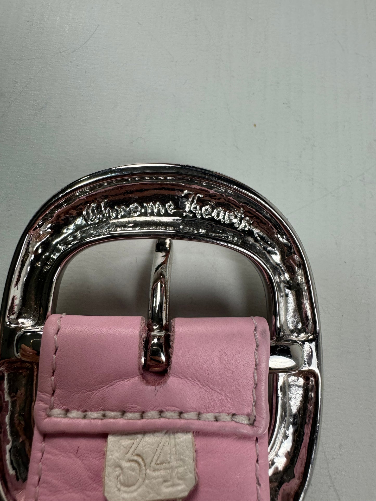 Chrome Hearts Gunslinger Belt in Pink super soft leather SZ:34