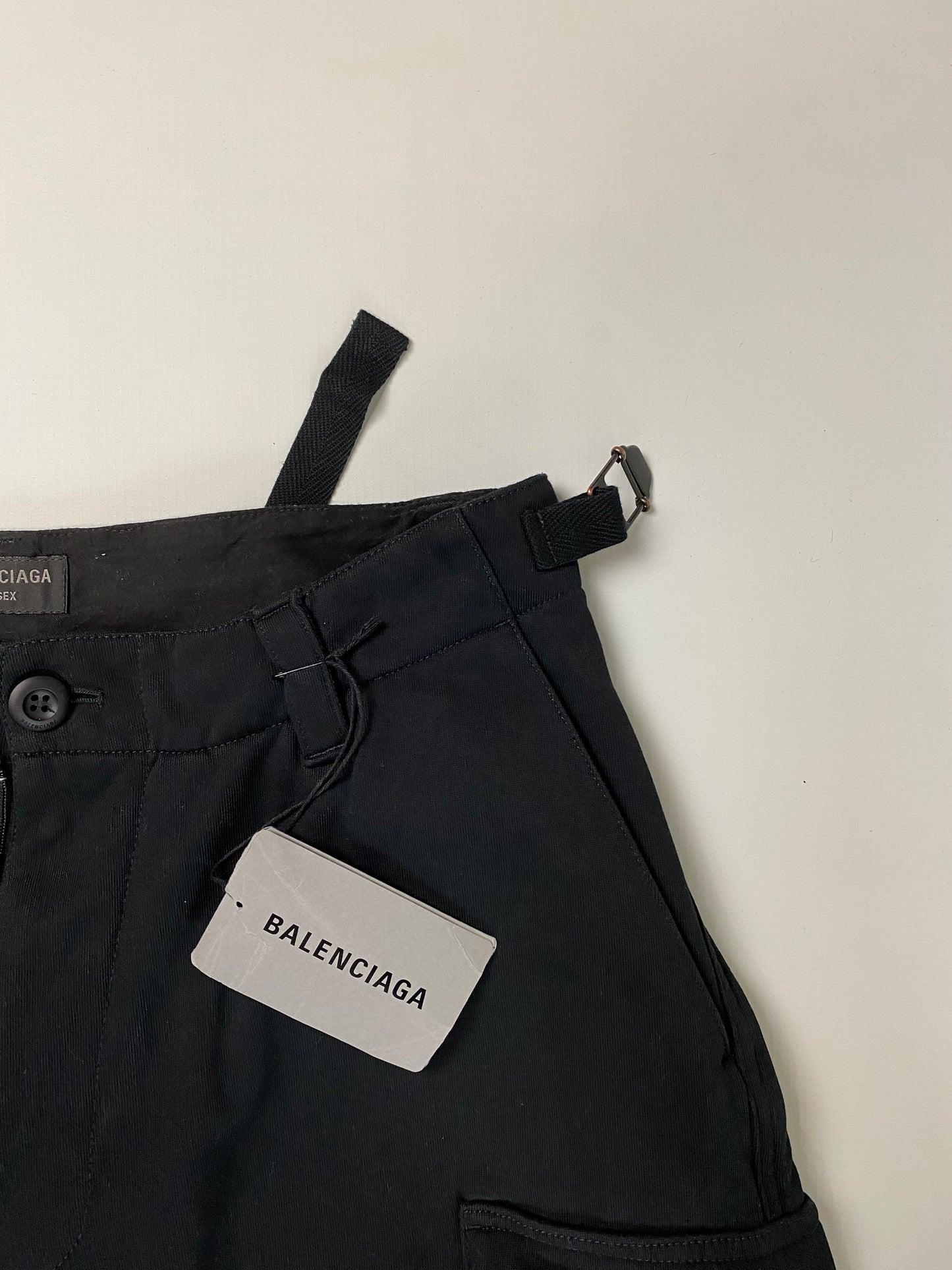 Balenciaga trompe loeil cargo sweatpants pants black SZ:XS