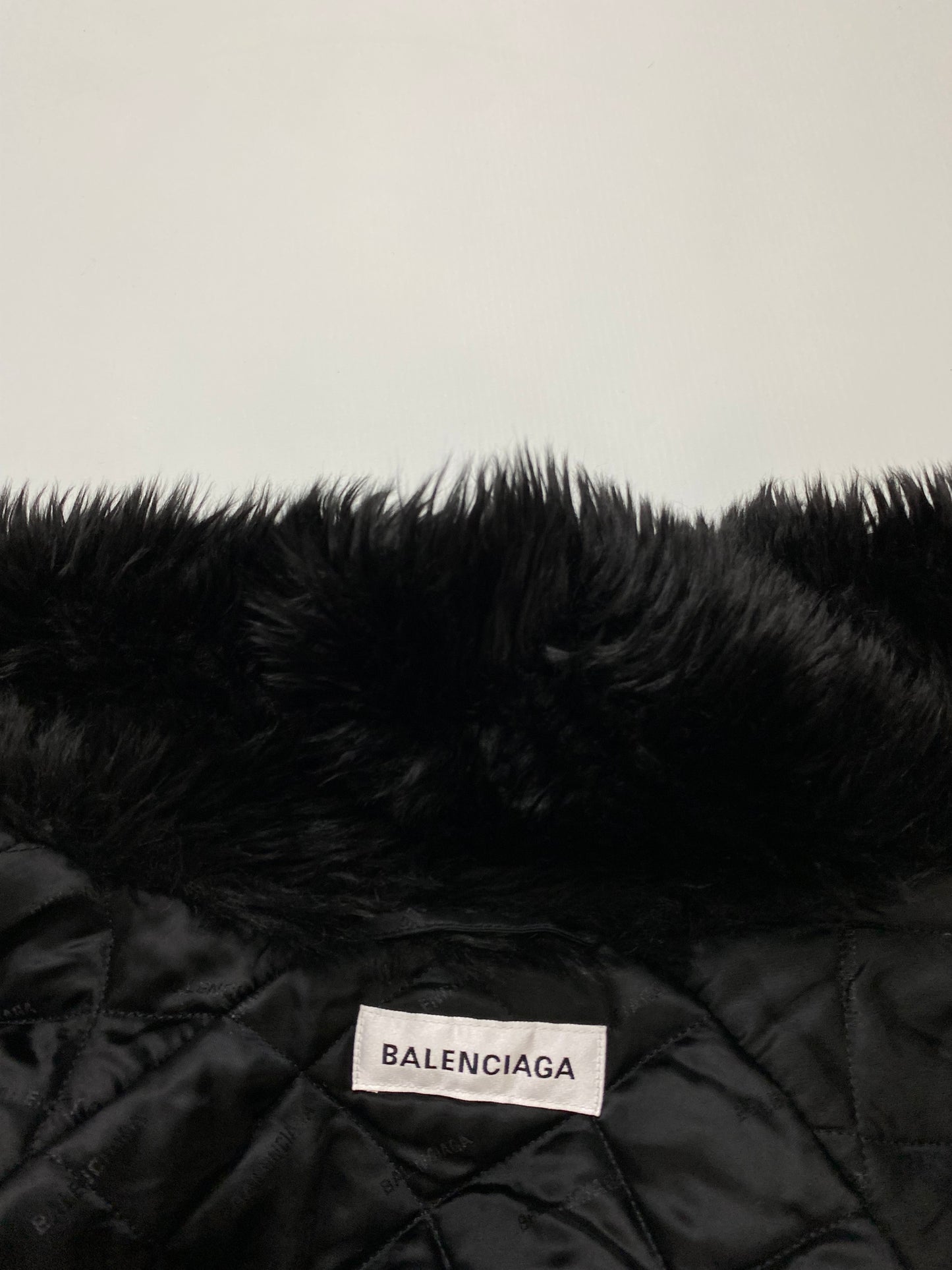 Balenciaga faux fur coat black SZ:34