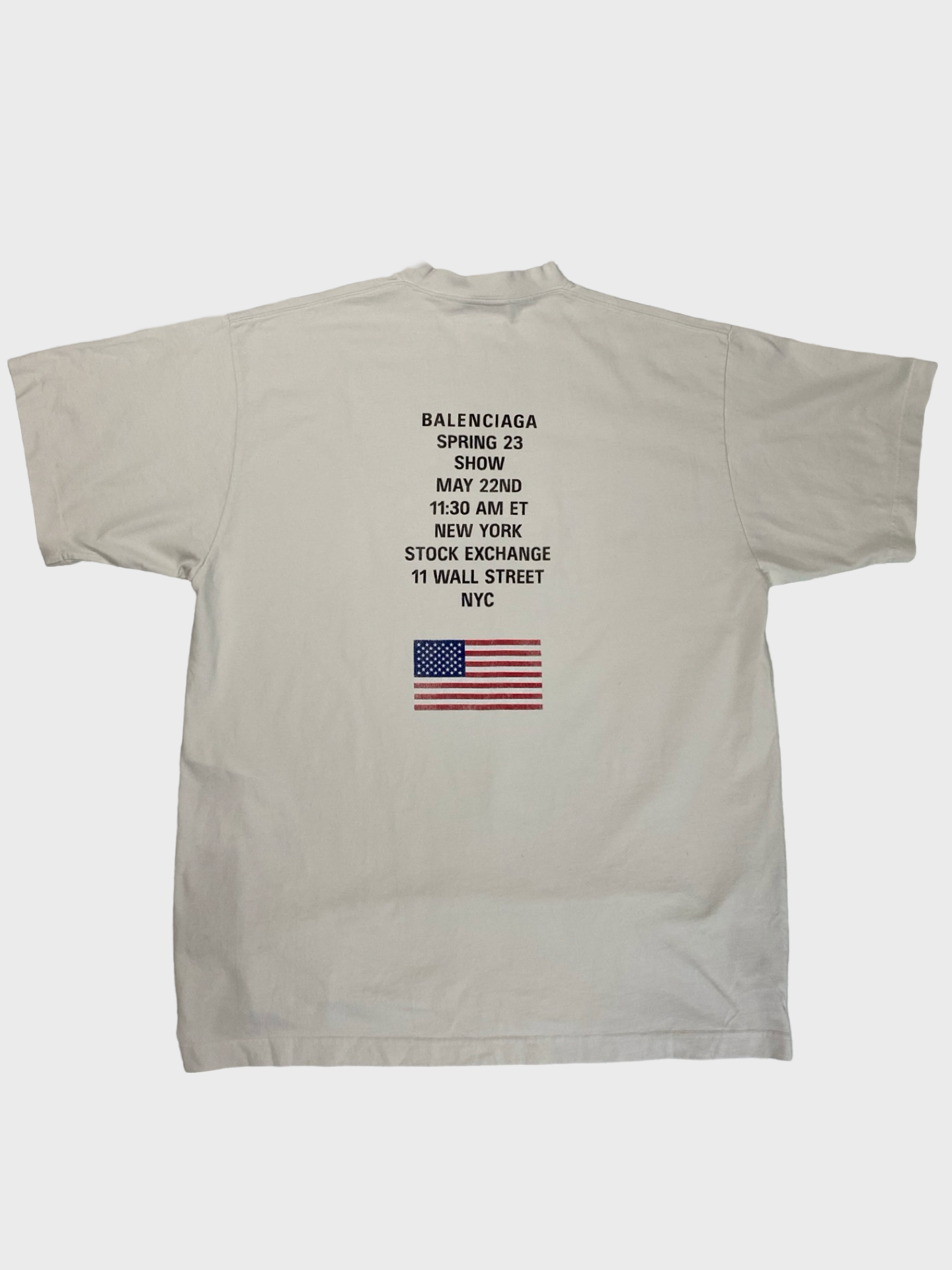 Balenciaga SS23 NYSE show exclusive tee in white SZ:1