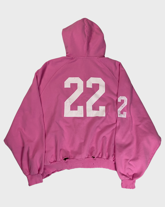 Balenciaga AW22 360snowstorm show rare Destroyed version Pink Zip-up Hoodie SZ:1