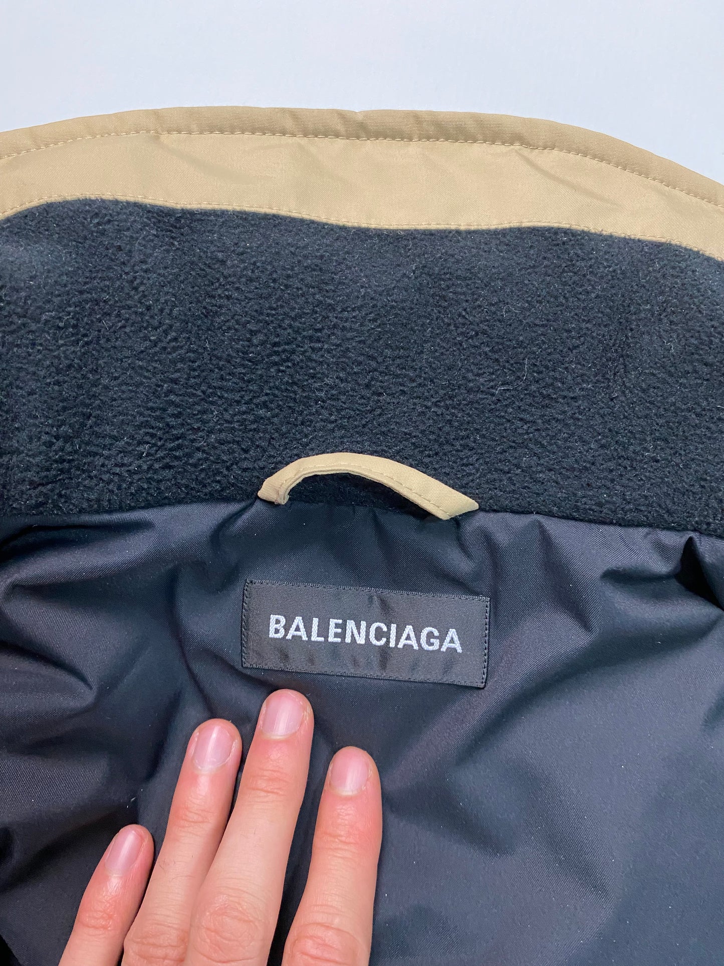 Balenciaga AW18 runway twinset parka in beige SZ:46