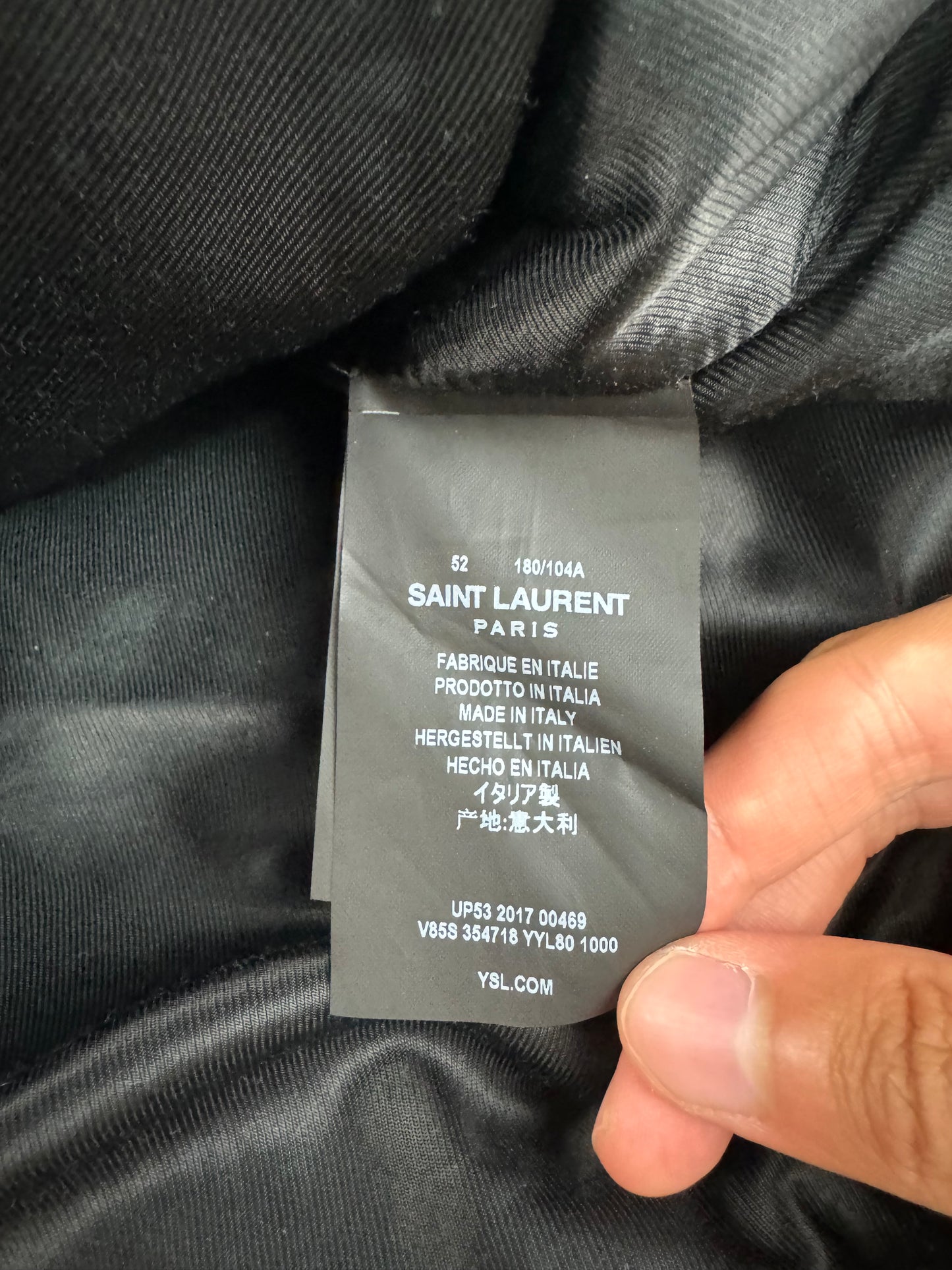 Saint Laurent Paris SS16 Teddy Jacket black SZ:52