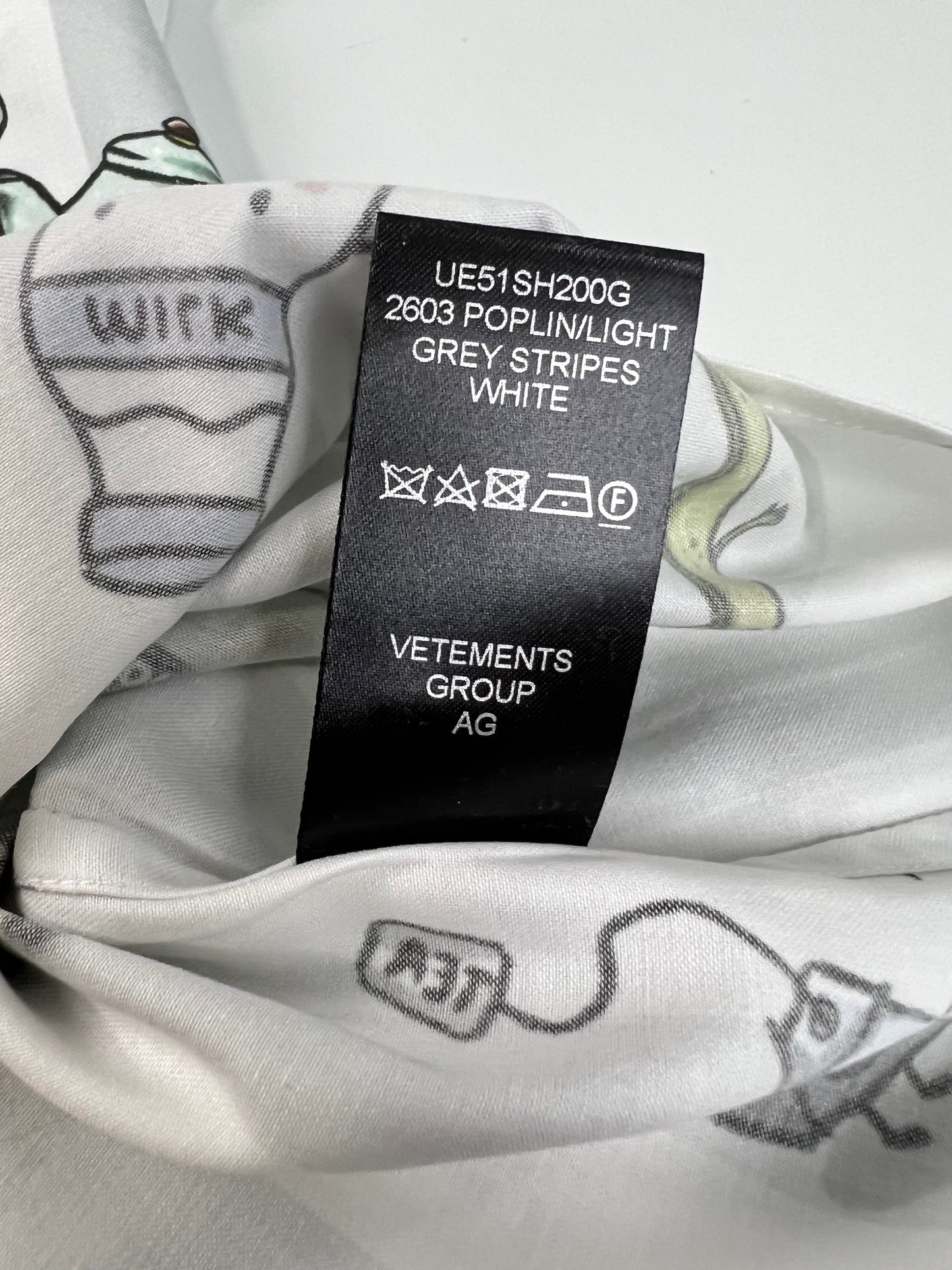Vetements AW19 pajama breakfast button up shirt SZ:XS|S