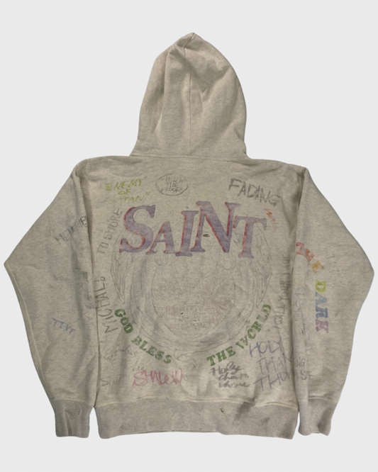 Saint Michael OG  AW20 JESUS SCRIBBLE GRAFFITI HOODIE SZ:M