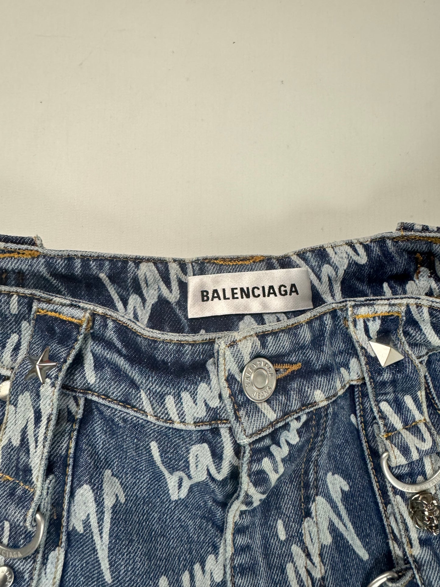 Balenciaga SS22 raver skirt all over balenciaga print SZ:36|38