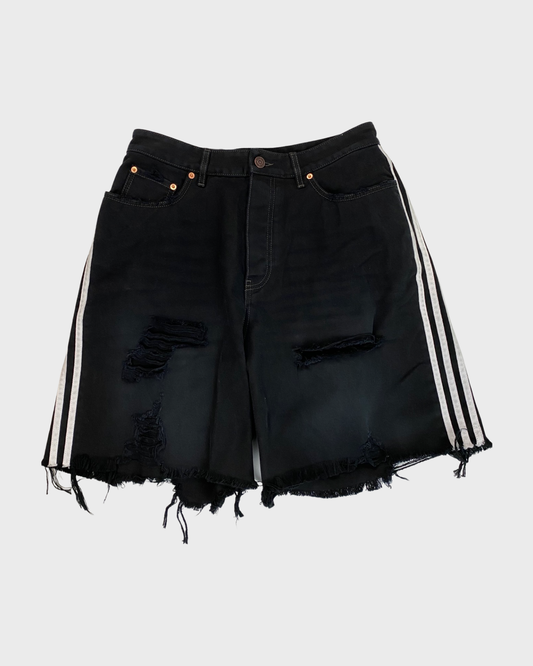 Balenciaga x Adidas distressed ripped shorts in black SZ:S