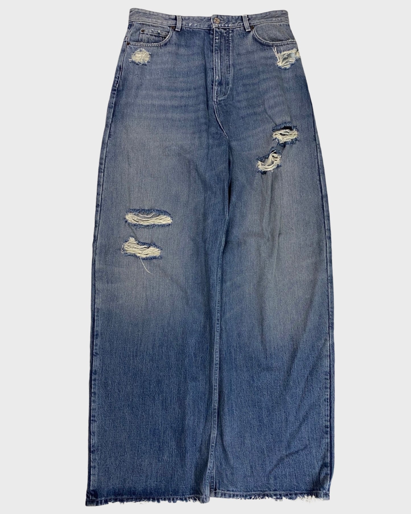 Balenciaga SS22 baggy distressed blue jeans SZ:S