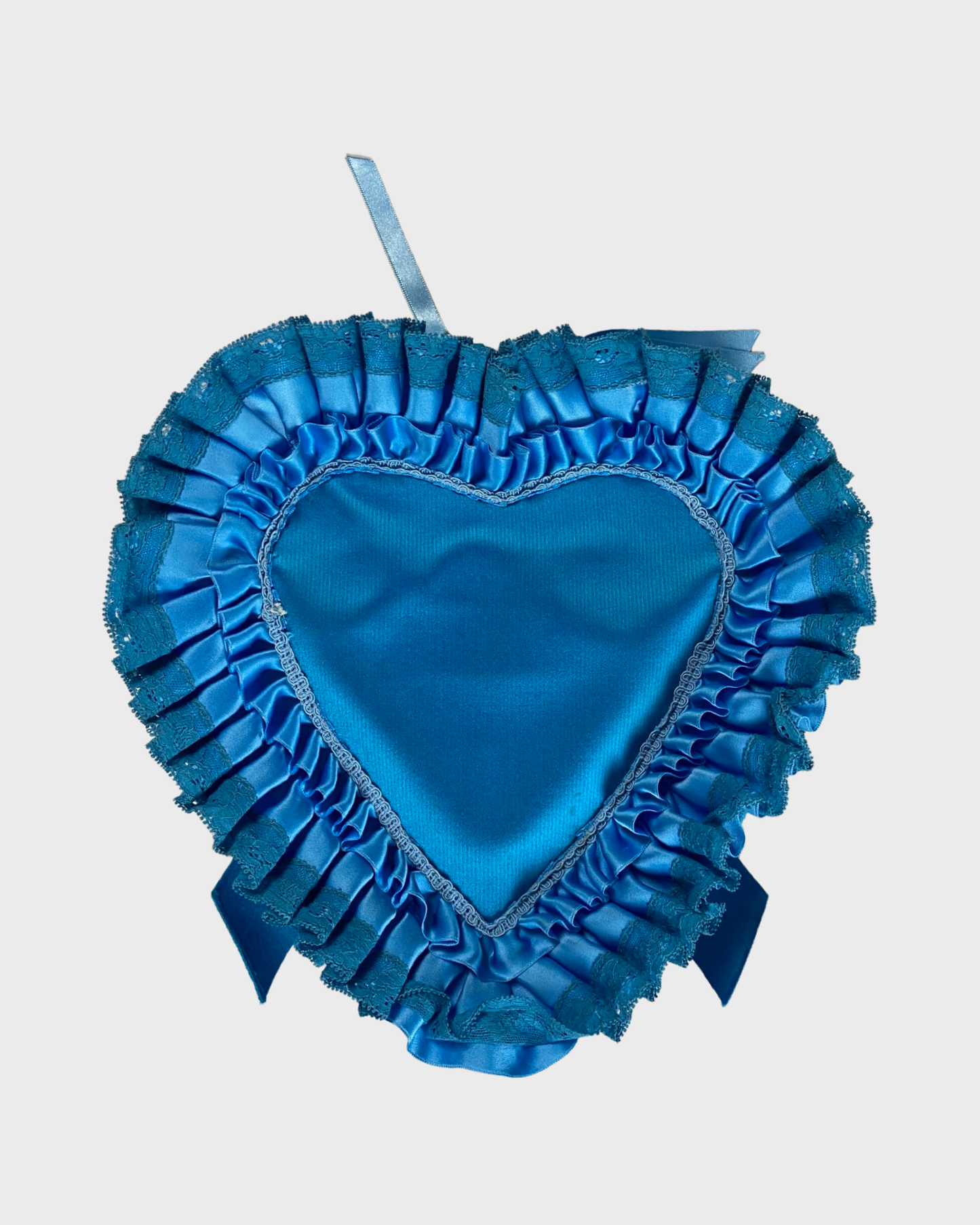 Balenciaga SS18 runway heart ruffle bag in blue SZ:OS