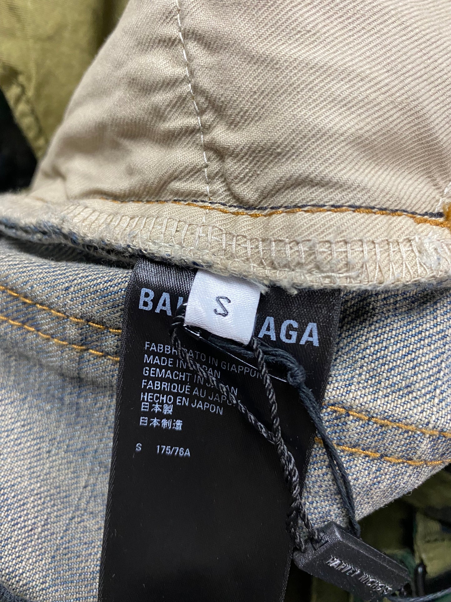 Balenciaga AW21 sagging camo waist hybrid baggy blue jeans denim SZ:S