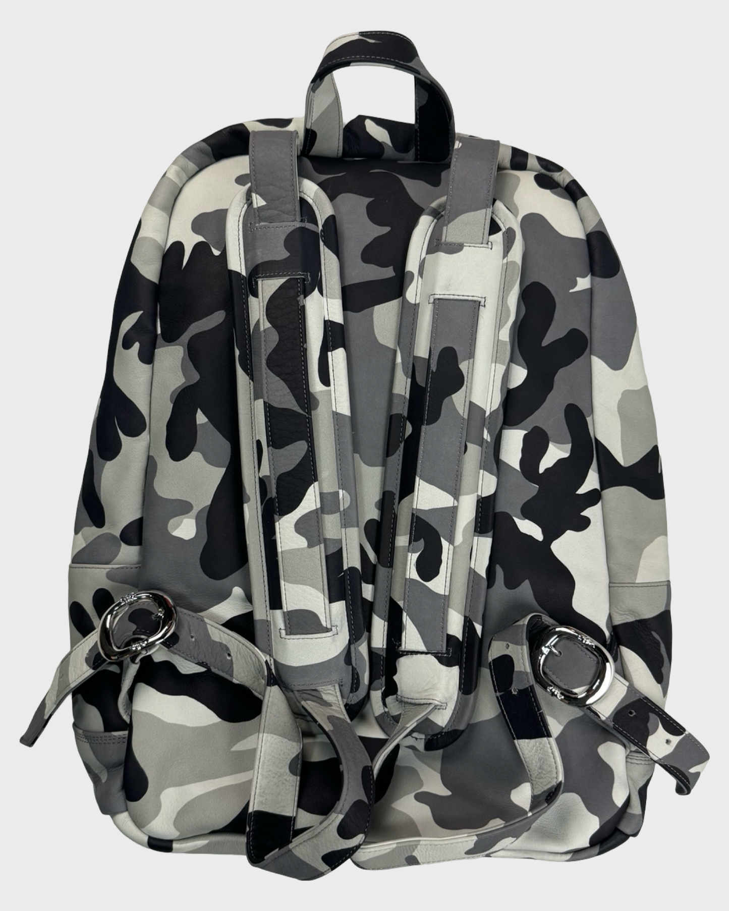 Chrome Hearts 7th Grade Special London Exclusive Snow camo backpack with lime green cross patches SZ:OS