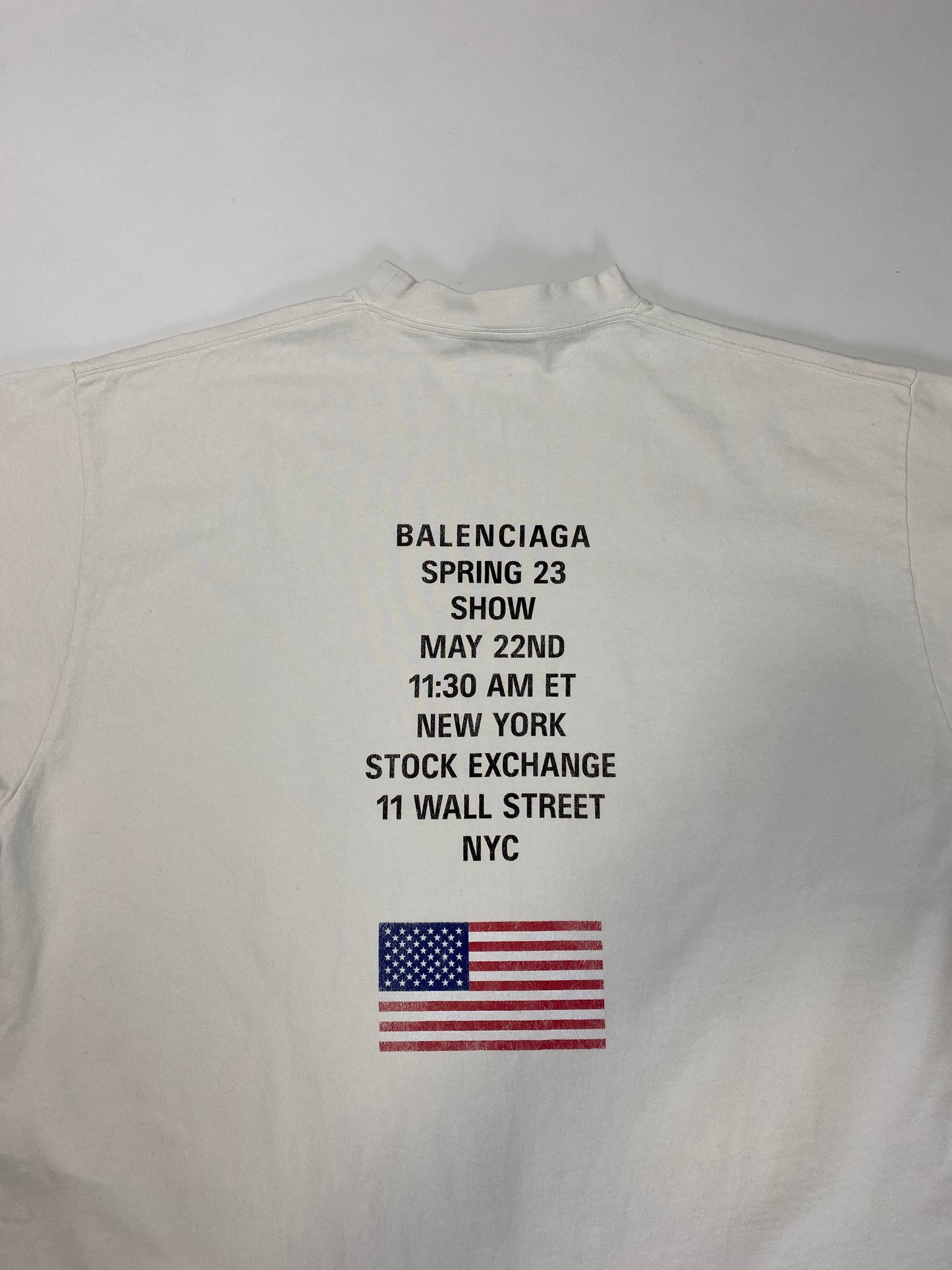 Balenciaga SS23 NYSE show exclusive tee in white SZ:1