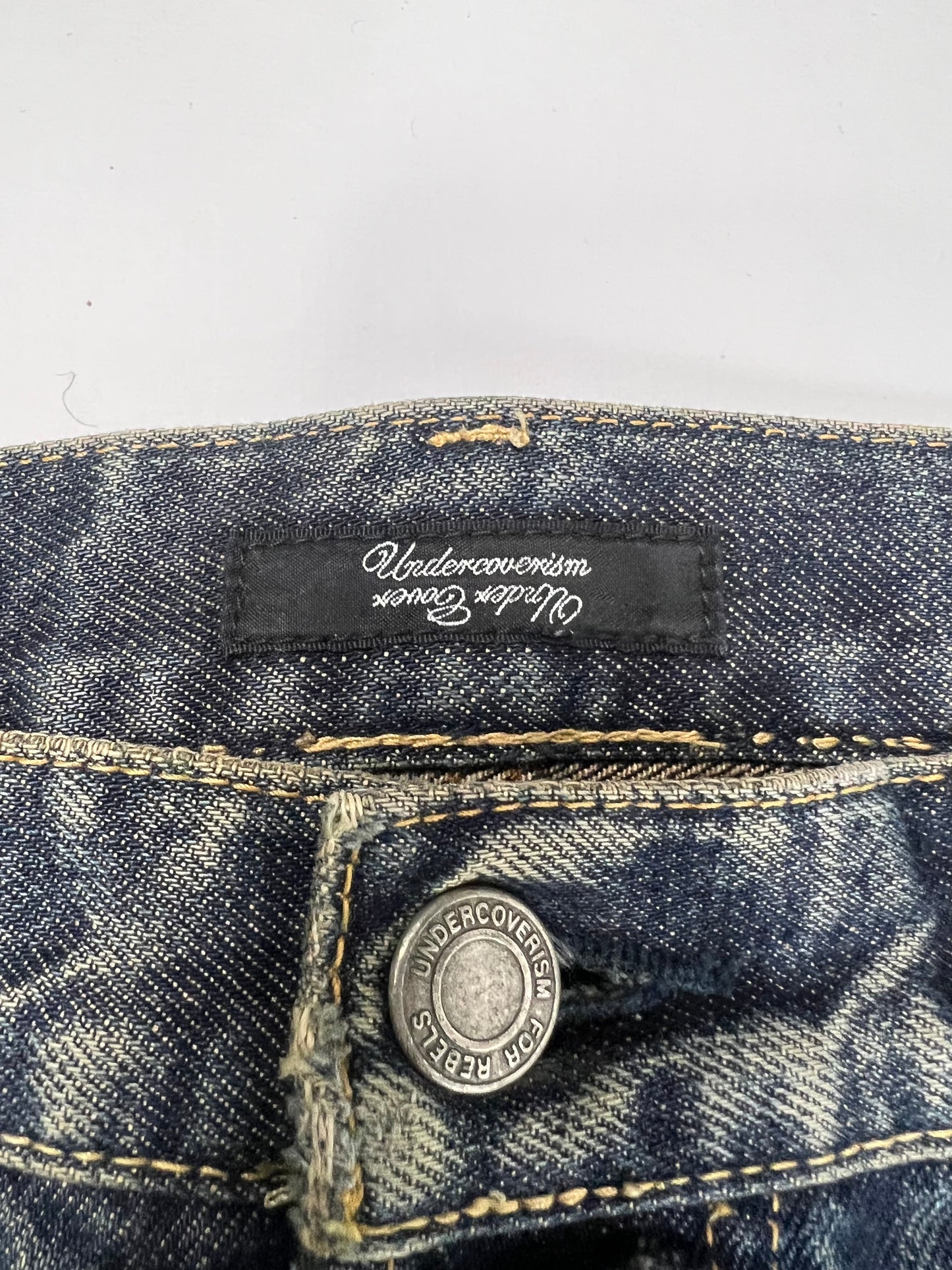 Undercover 68 blue yarn distressed Jeans SZ:4