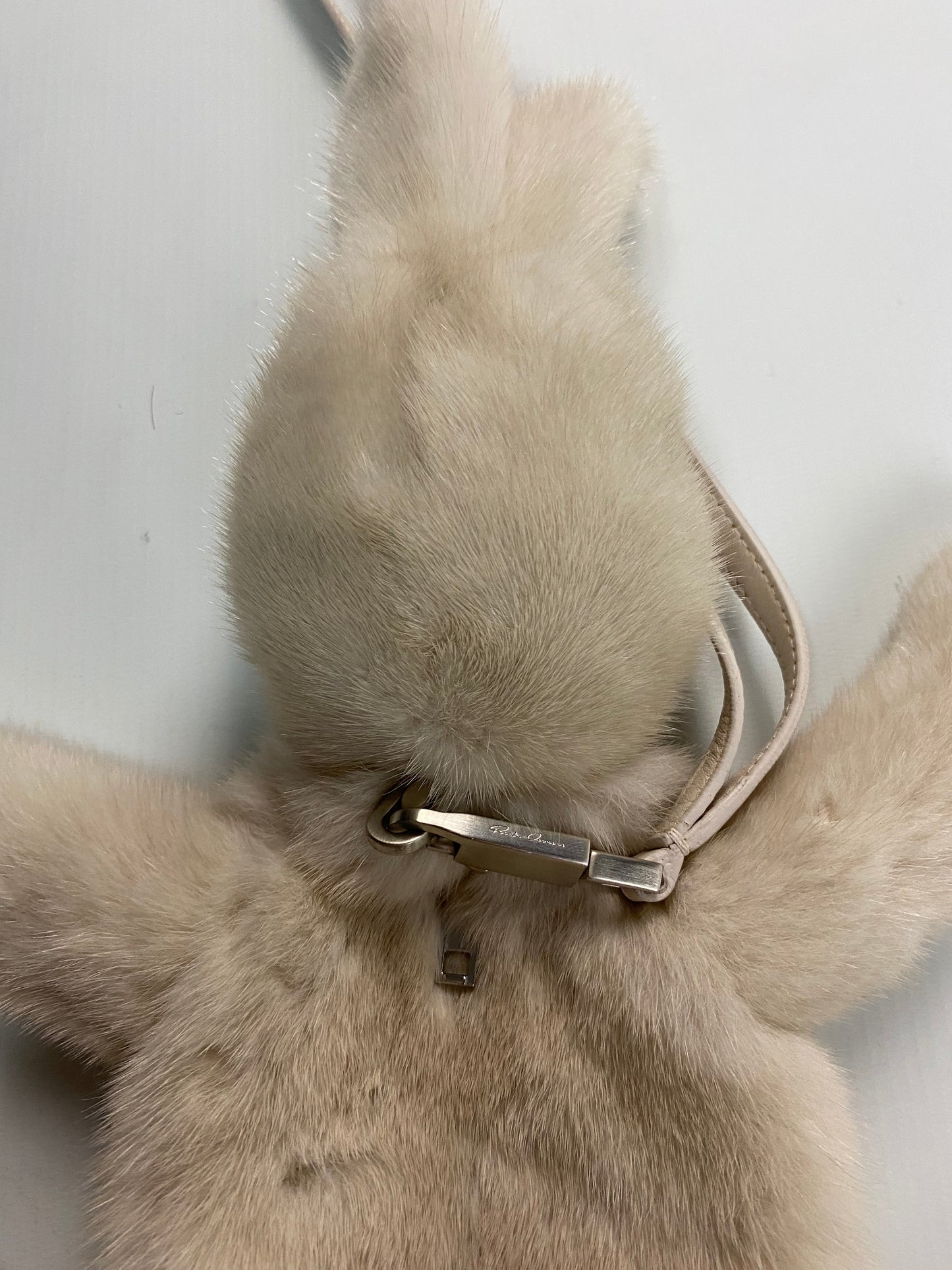 Rick Owens mink fur bunny bag in white SZ:OS