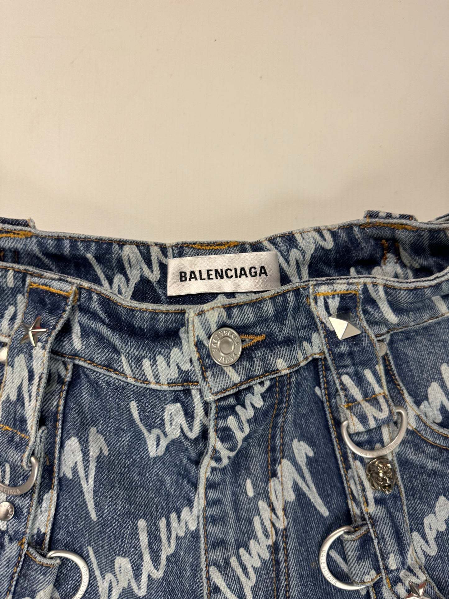 Balenciaga SS22 raver skirt all over balenciaga print SZ:36|38