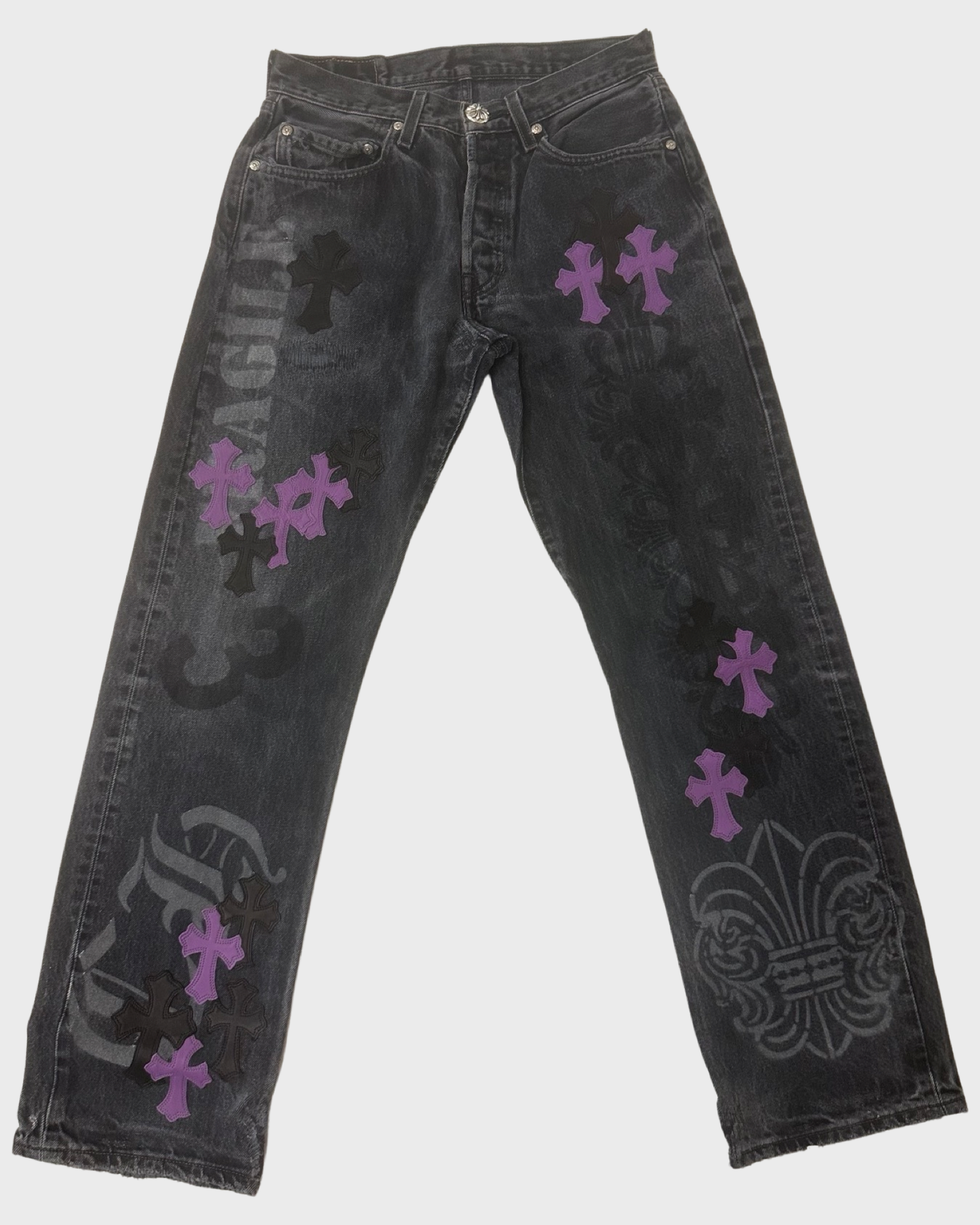 Chrome Hearts Straight-Leg Jeans - Blue, 11 Rise Jeans, Clothing