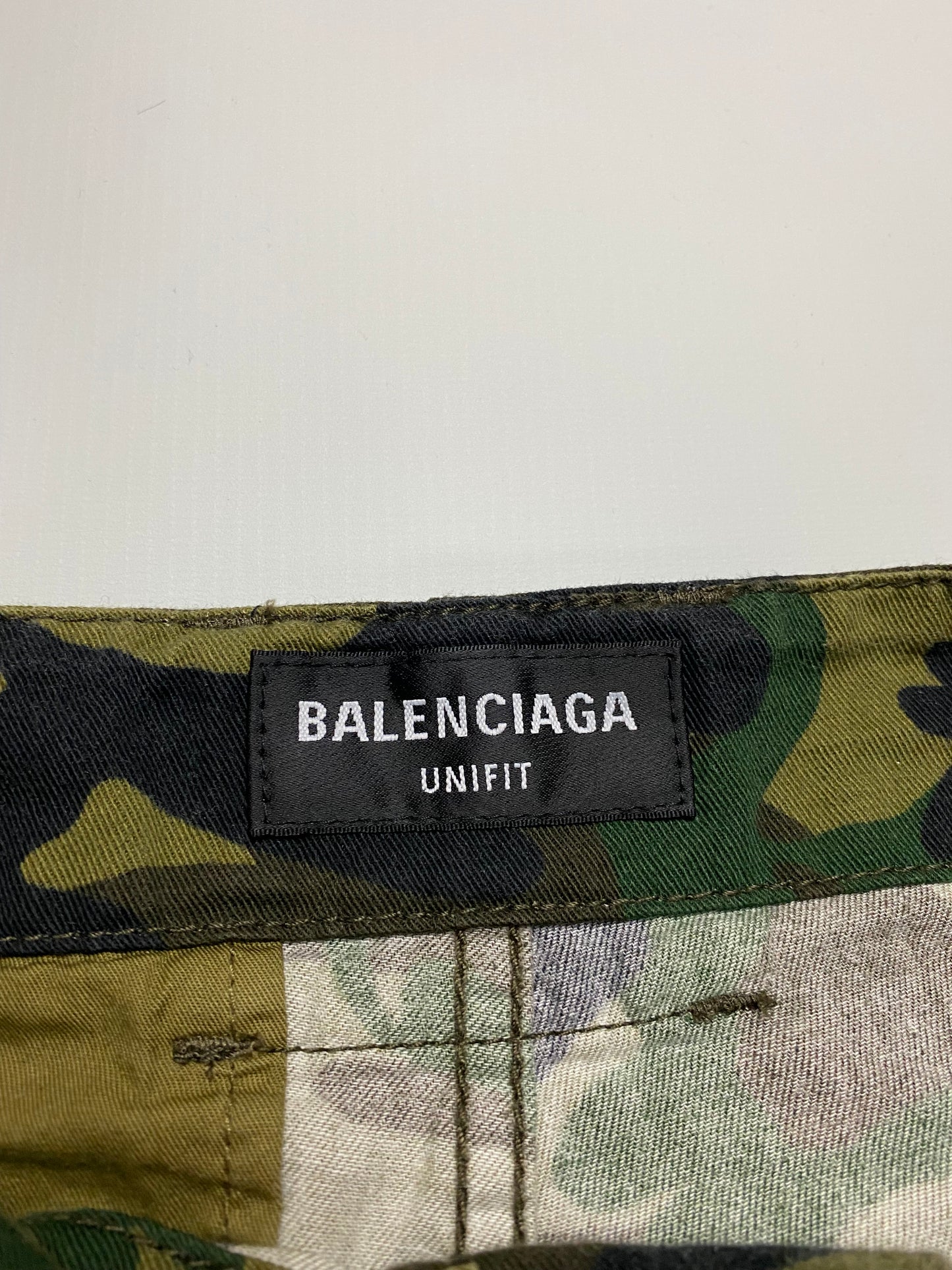 Balenciaga AW21 sagging camo waist hybrid baggy blue jeans denim SZ:S