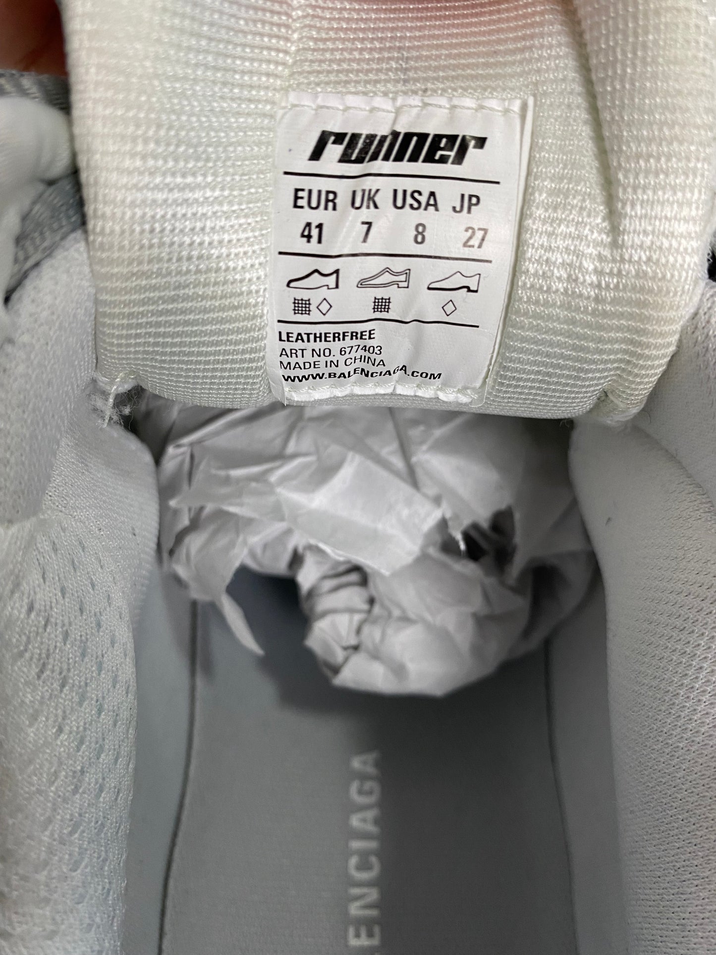 Balenciaga runners in silver SZ:41