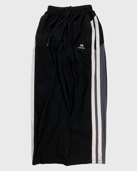 Balenciaga Sporty B grey white striped baggy sweatpants SZ:XS