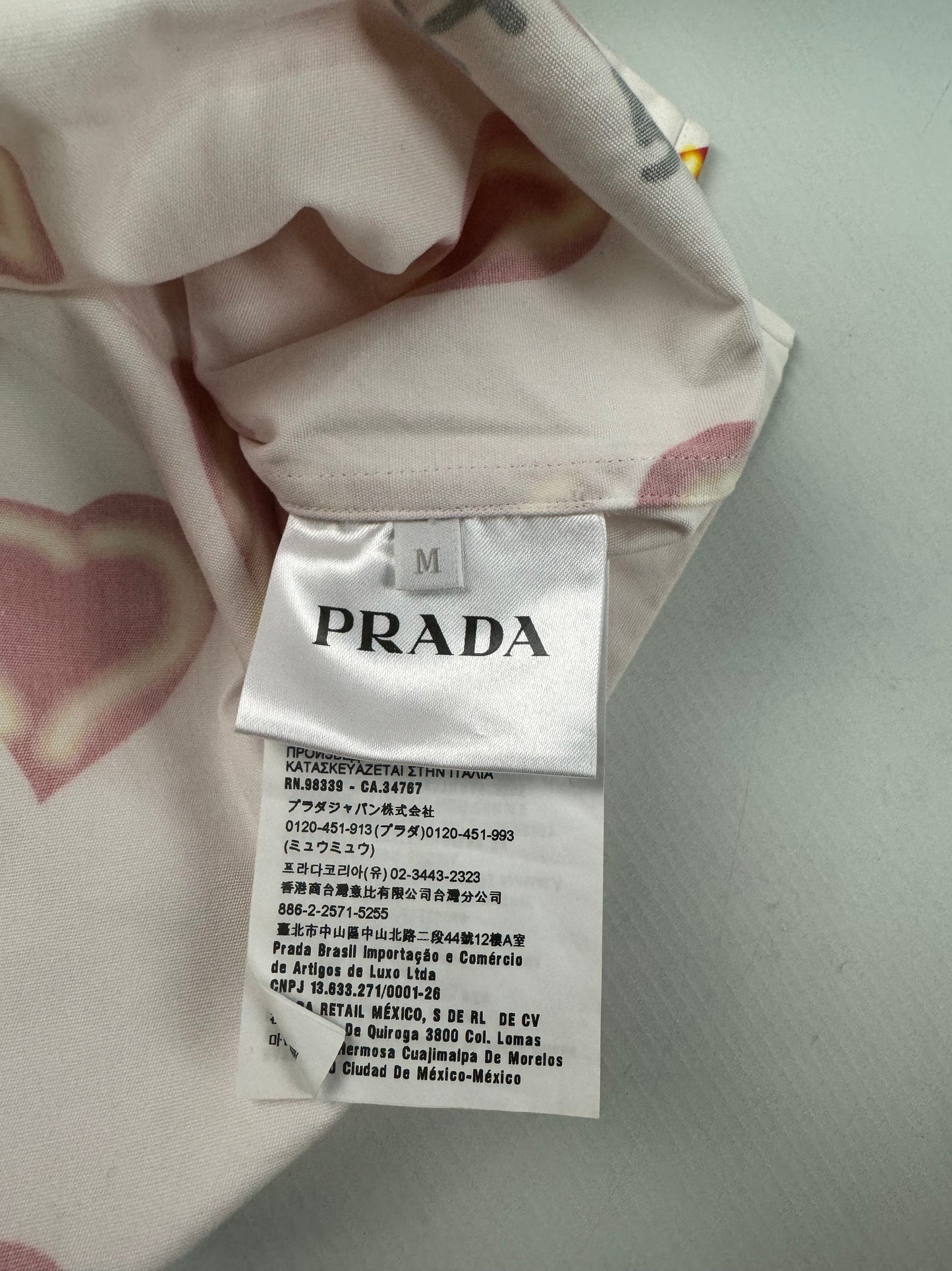 Prada Double Match split bowling shirt hearts & flowers SZ:M