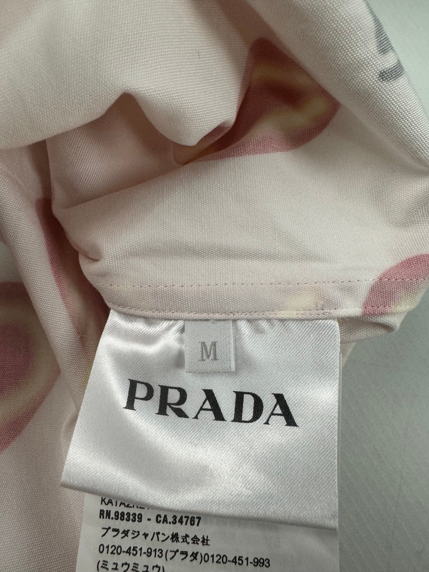 Prada Double Match split bowling shirt hearts & flowers SZ:M