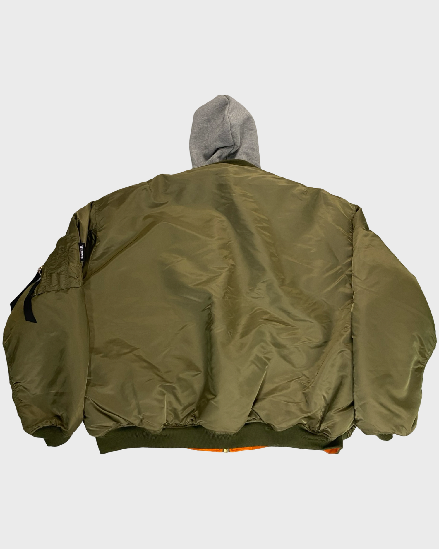 Olive green bomber jacket with orange inside hot sale