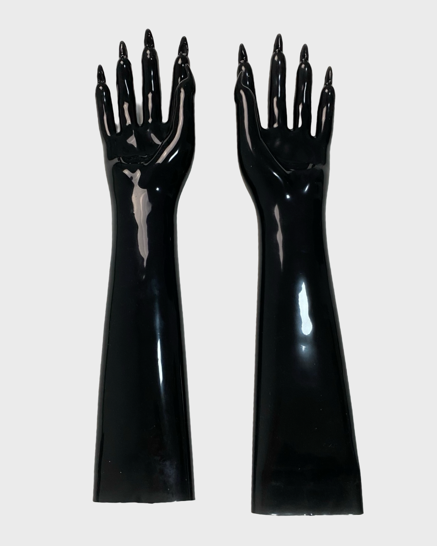 Balenciaga SS23 long shiny fetish gloves black SZ:OS