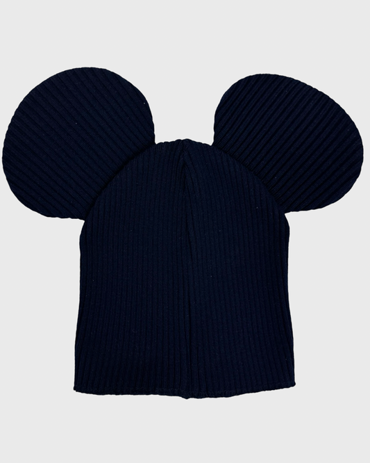 Commes Des Garçons Shirt Boys AW18 runway mouse ear beanie navy blue SZ:OS