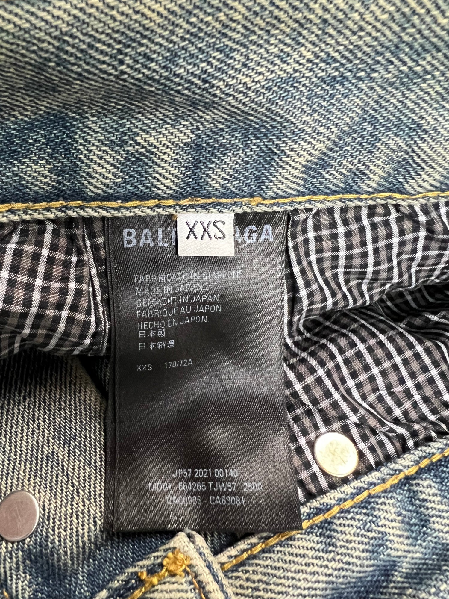 Balenciaga AW21 destroyed shredded torn boxers Jeans in blue SZ:XXS|S|M