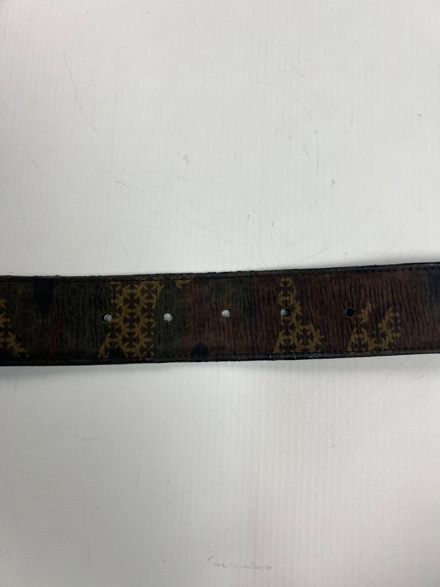 Chrome Hearts crosses & wood Camo gunslinger Belt SZ:34