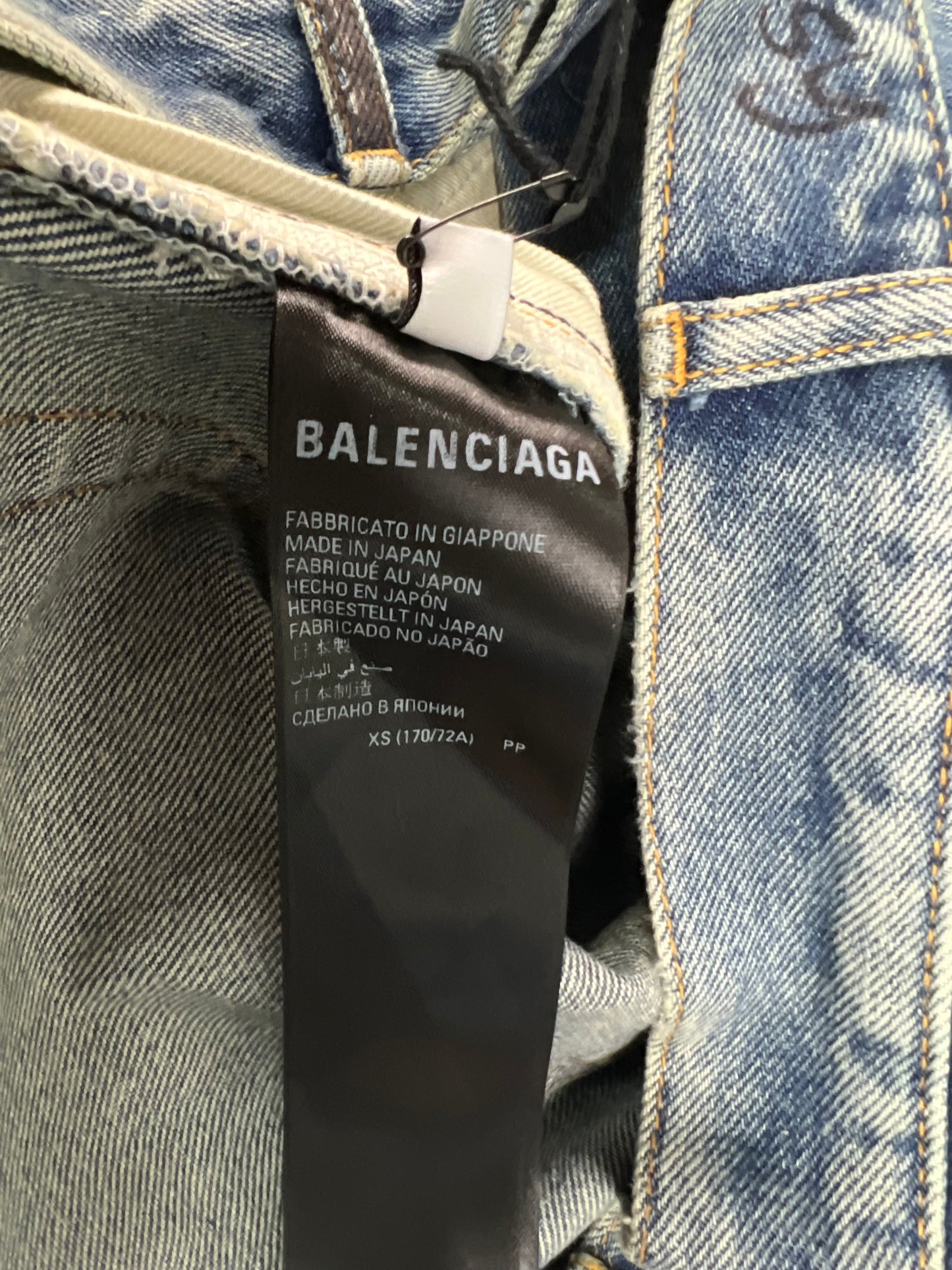 Balenciaga AW22 rhinestone ripped Jeans SZ:XS