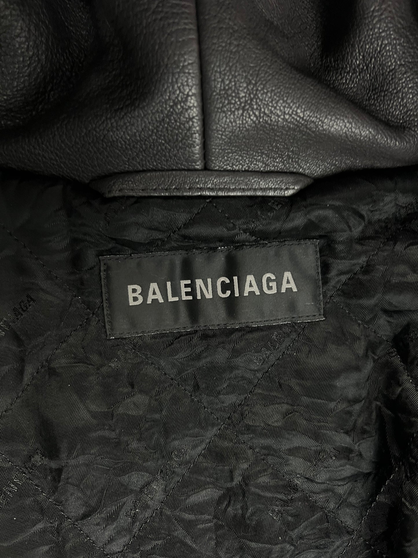 Balenciaga Hooded Taxi Leather Jacket SZ:44