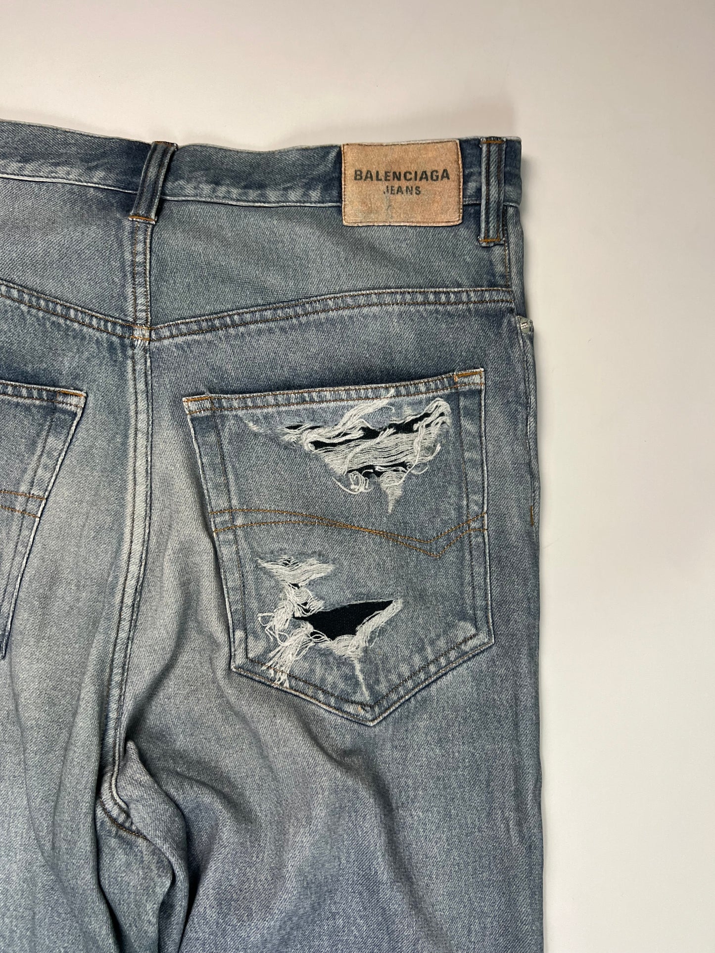 Balenciaga trompe l’oeil ripped jeans sweatpants Jogger SZ:S