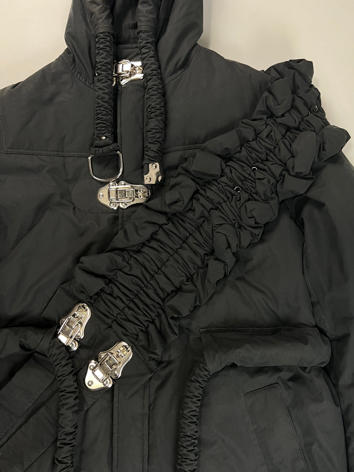 Craig Green AW17 runway scuba coat in black SZ:M