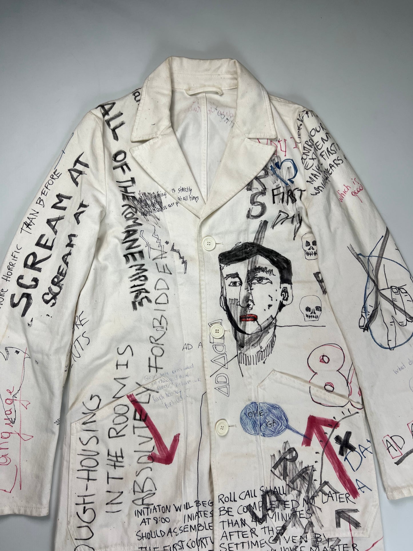 RAF Simons AW15 scribbled runway lab coat SZ 44 46