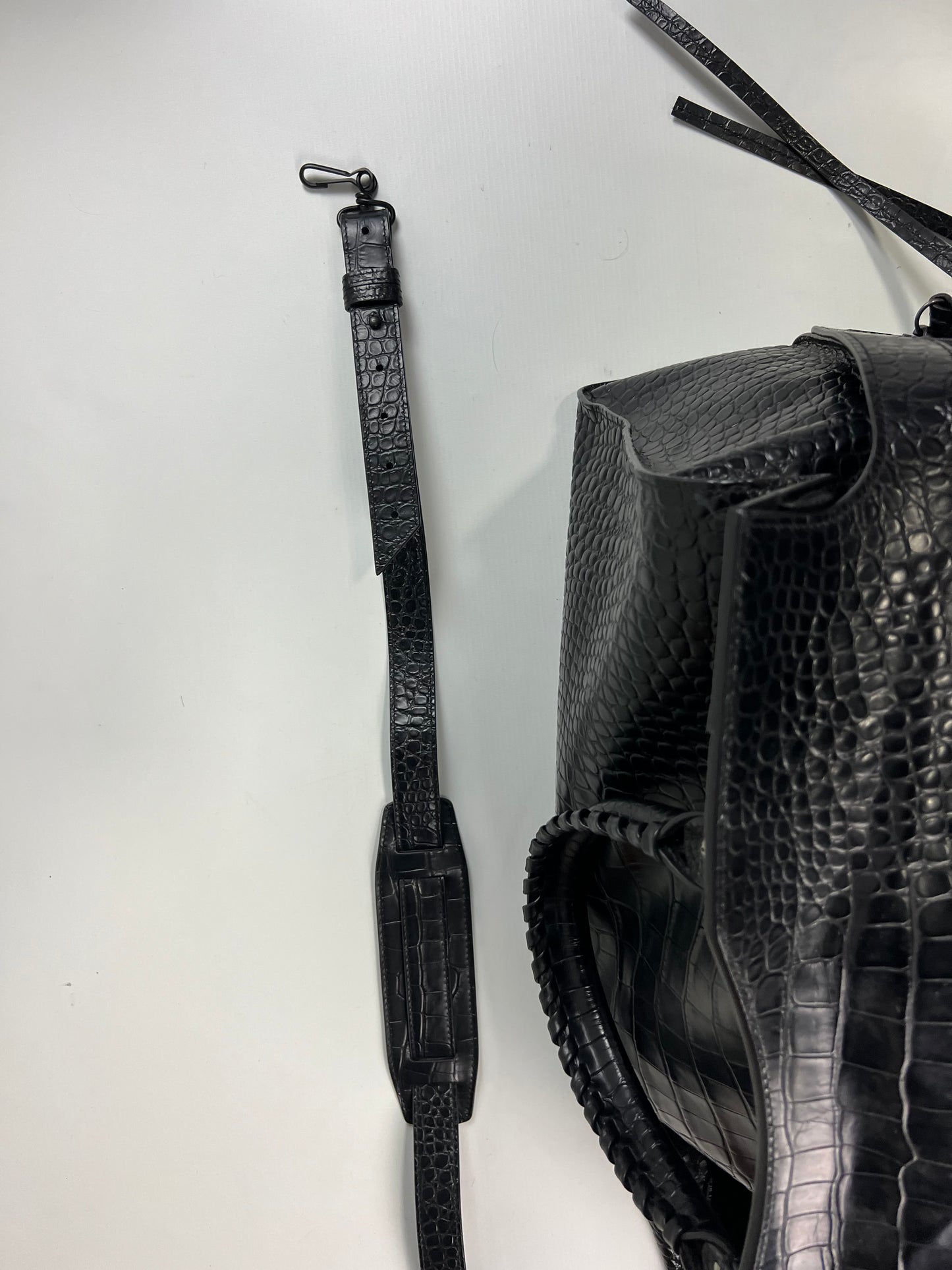 Balenciaga large travel neo classic city bag embossed croc pattern SZ:OS