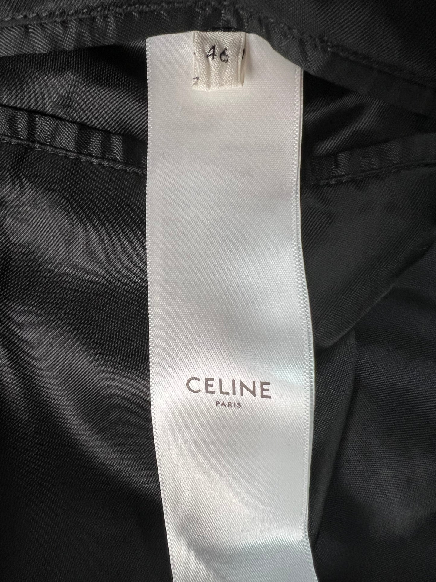 Celine AW19 hedi slimane runway western teddy Jacket black white SZ:46