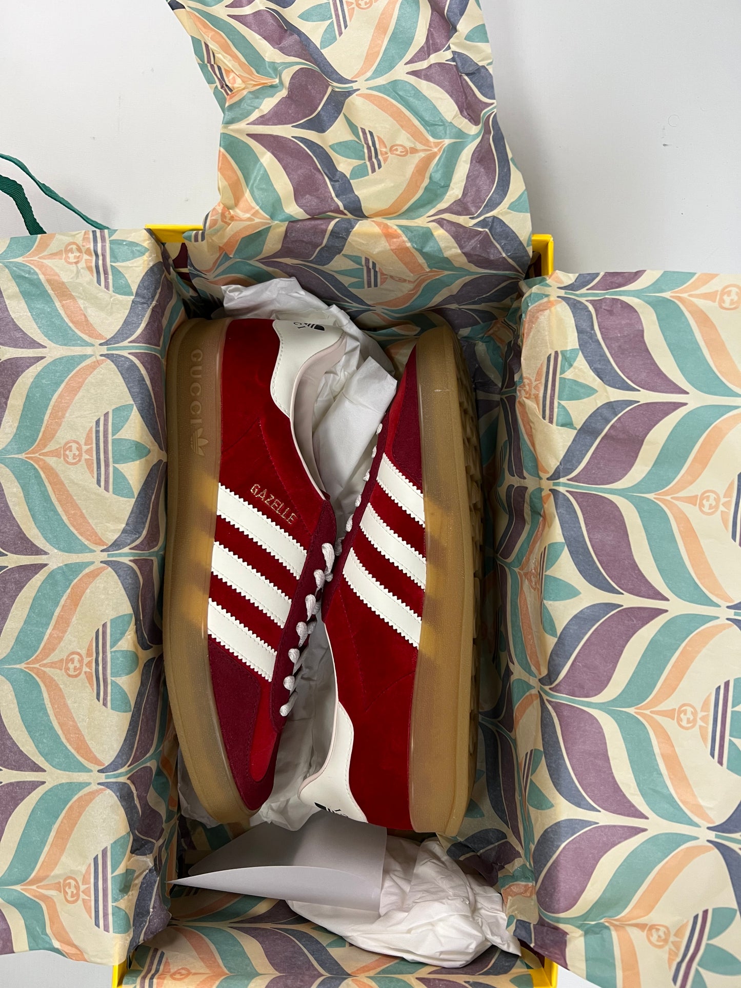 Gucci x Adidas Gazelle sneakers in velour red SZ:8|10|10.5