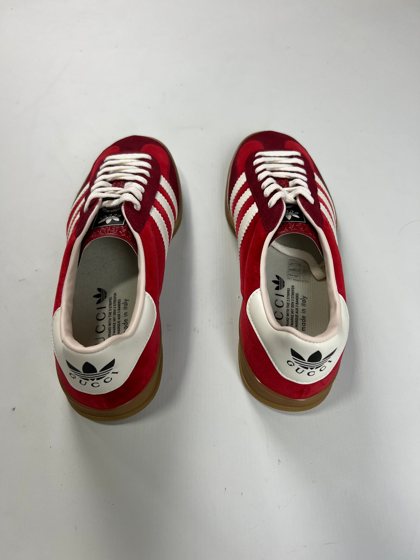 Gucci x Adidas Gazelle sneakers in velour red SZ:8|10|10.5