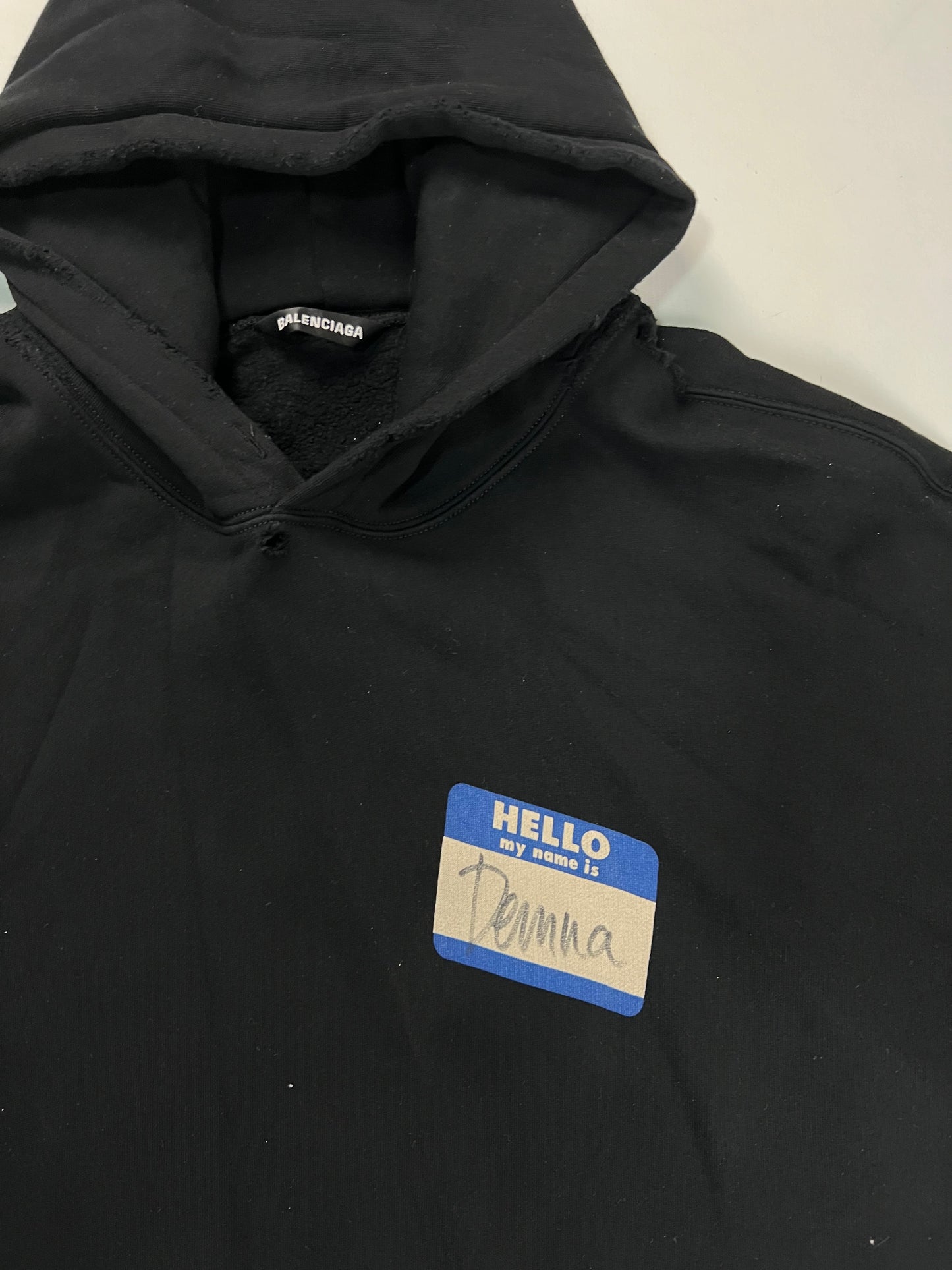 Balenciaga Apple Music Hello My Name is Demna Black Hoodie SZ:M