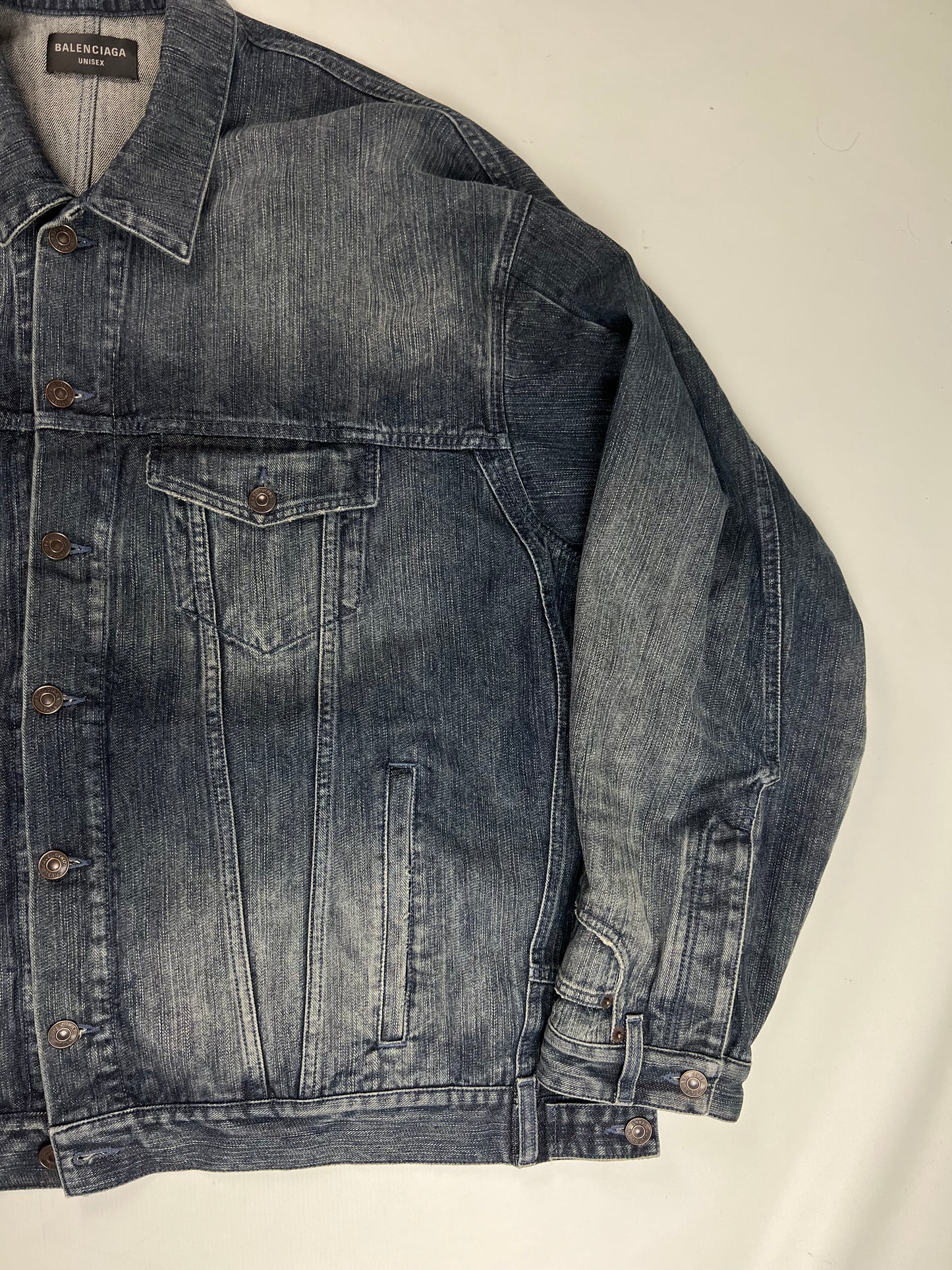 Balenciaga Deconstruced Upcycled denim Jeans Jacket Sample SZ:OS