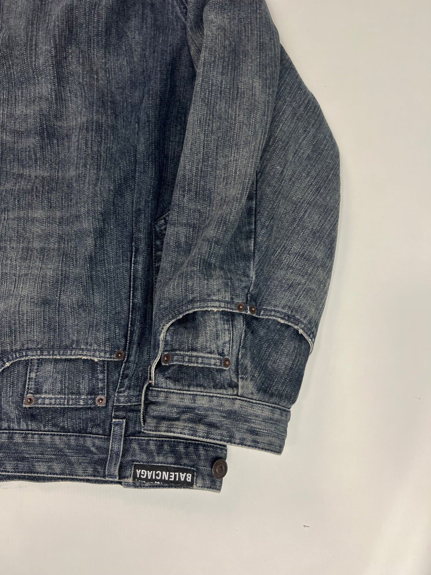 Balenciaga Deconstruced Upcycled denim Jeans Jacket Sample SZ:OS