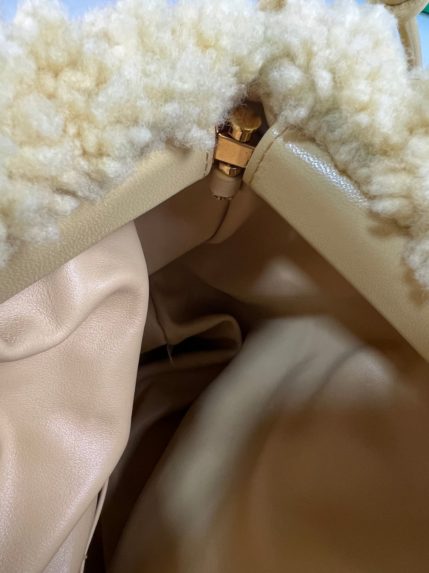 Bottega Veneta runway shearling Squid Bag SZ:OS