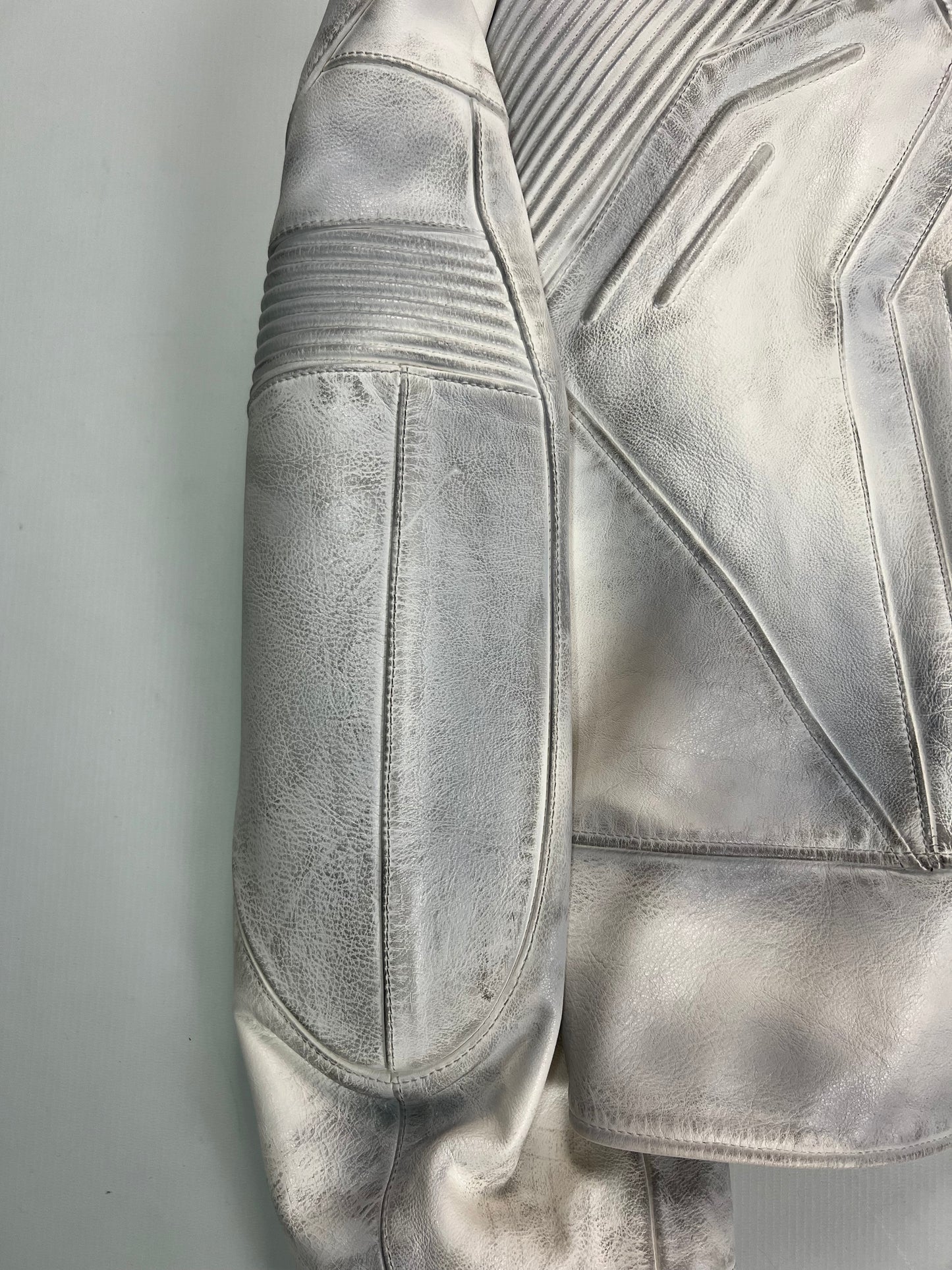 Balenciaga SS23 mudshow white Leather Jacket SZ:1