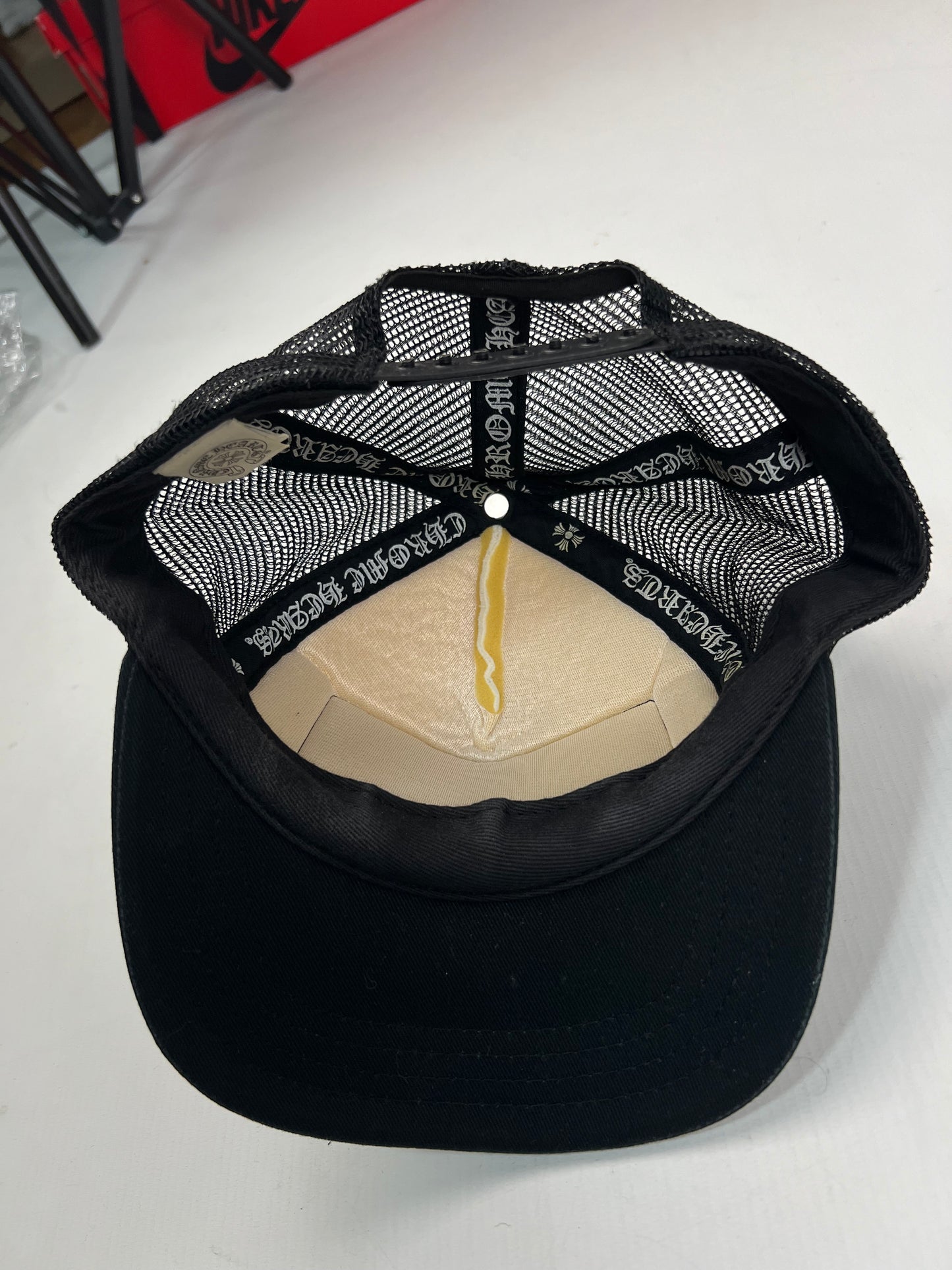 Chrome Hearts Black/ White Fuck Trucker hat SZ:OS