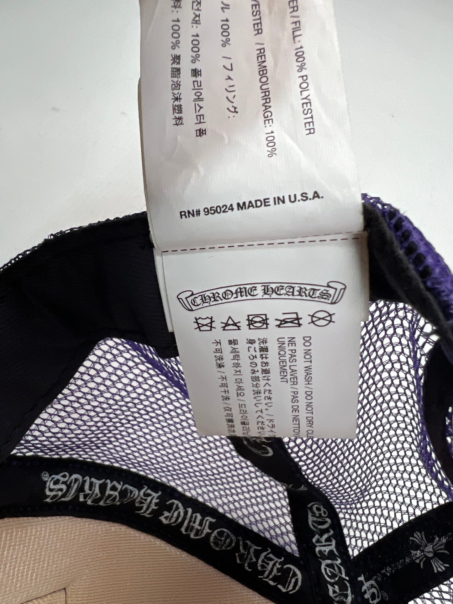 Chrome Hearts Purple/ White Fuck Trucker hat SZ:OS