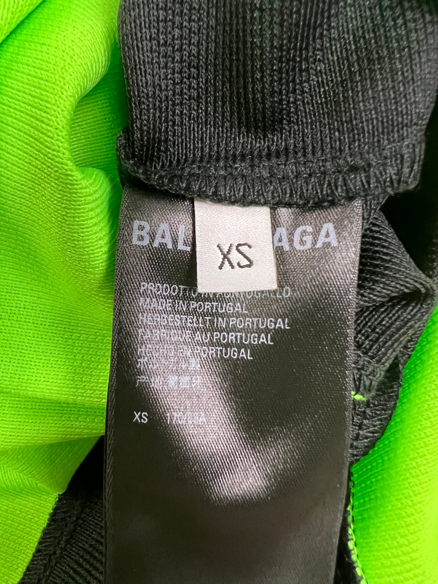 Balenciaga Sporty B neon green layered polo T-Shirt SZ:XS