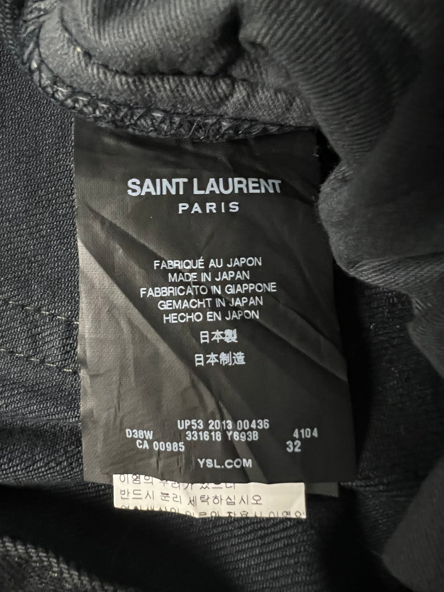 Saint Laurent Paris SLP AW13 Chain D02 oil wash black Jeans SZ:W32