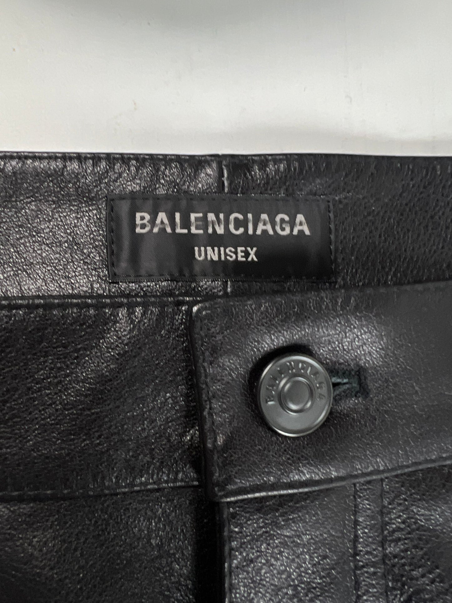 Balenciaga AW22 baggy Leather Pants Black SZ:M