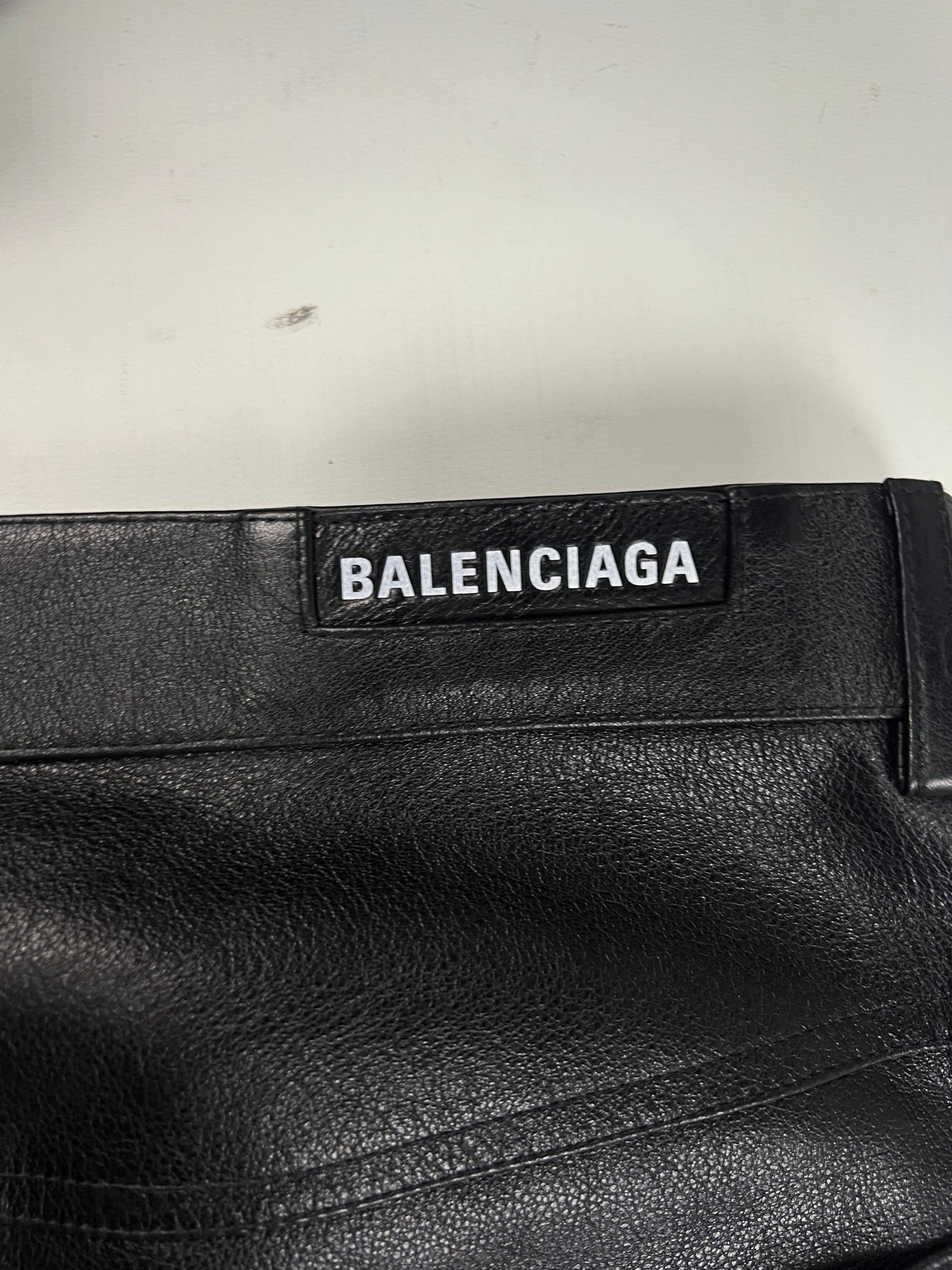 Balenciaga AW22 baggy Leather Pants Black SZ:M